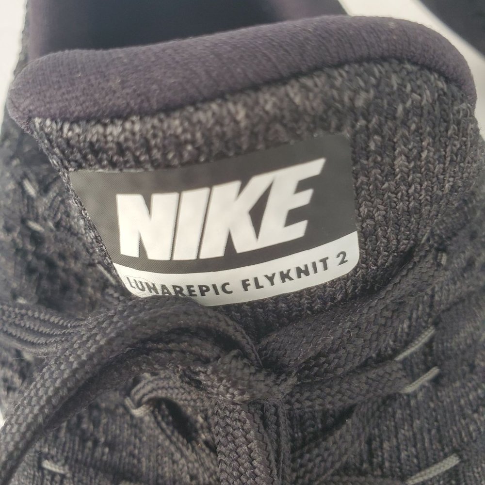 Nike Lunarlon Flyknit 2 Run Easy Black White Lace Up Athletic Shoe Women Sz 8.5 - Picture 10 of 11